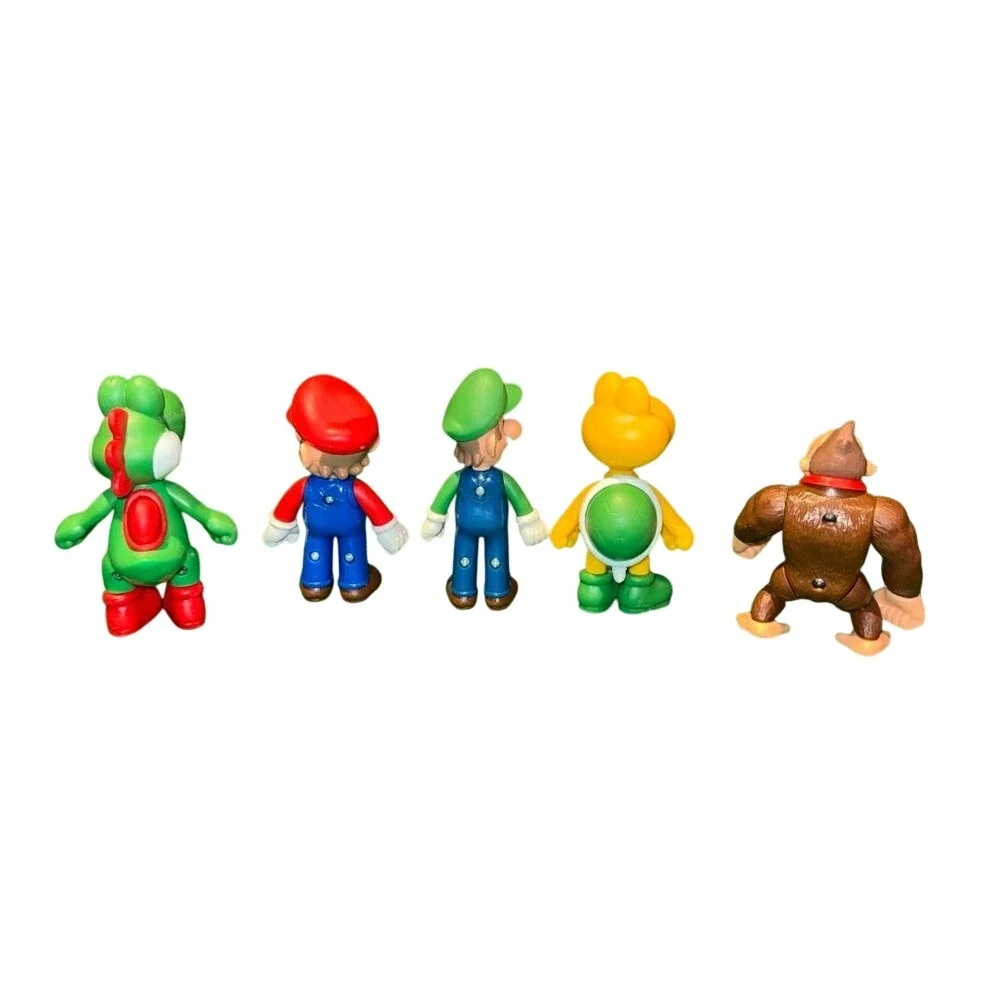 Nintendo Super Mario Action Figures 5 Pack Mario Luigi Yoshi‎ Donkey Kong Koopa